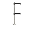 Montour Line Stanchion Dual Belt Barrier Fixed Base Sat.Steel Post 9ft.Black Belt MX630DF-SS-BK-90